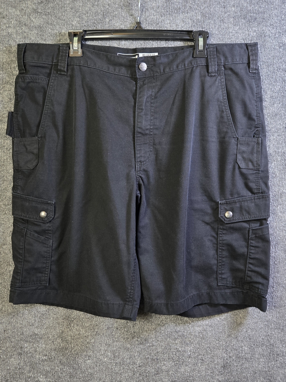 Carhartt Shorts Mens 40 Black Cargo Snap Utility Outdoor Relaxed Fit